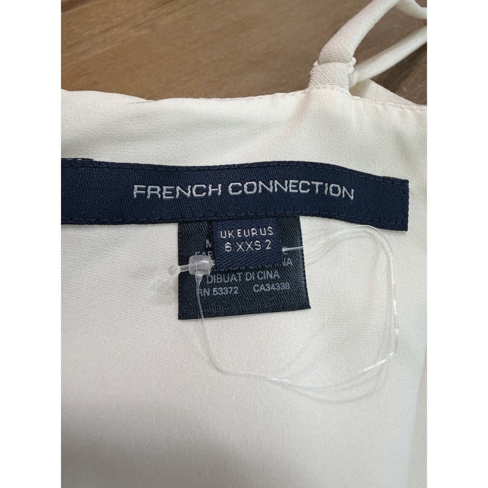French Connection Whisper White Faux Wrap Mini Dress Size 2 Spaghetti Strap - Picture 9 of 10